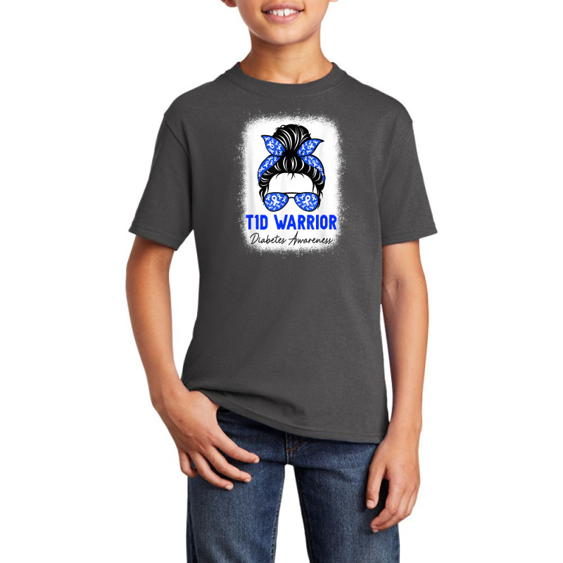 Type 1 Diabetes Warrior Shirt T1d Awareness Month Messy Bun Basic Youth T-shirt by MaricelyOrtiz | Artistshot