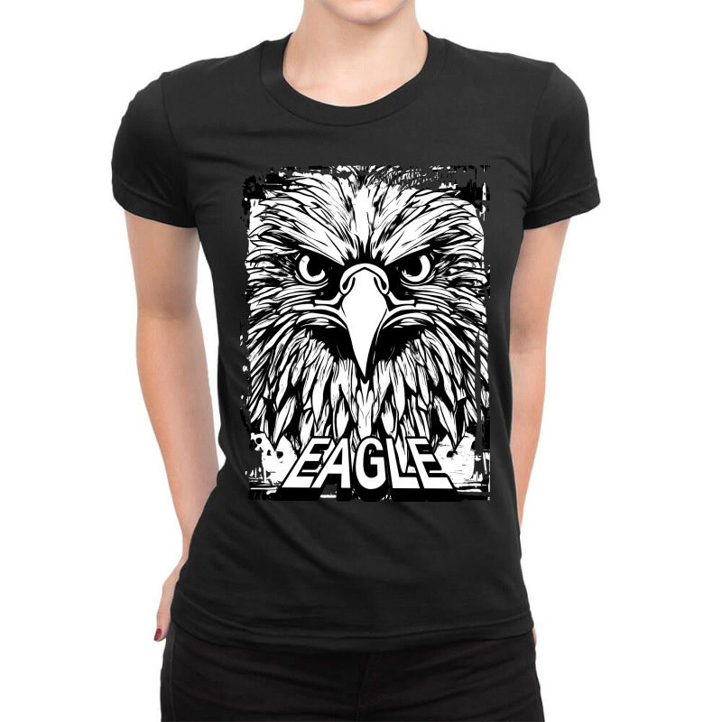 Eagle Black And White Ladies Fitted T-Shirt by Ayyen khusna | Artistshot