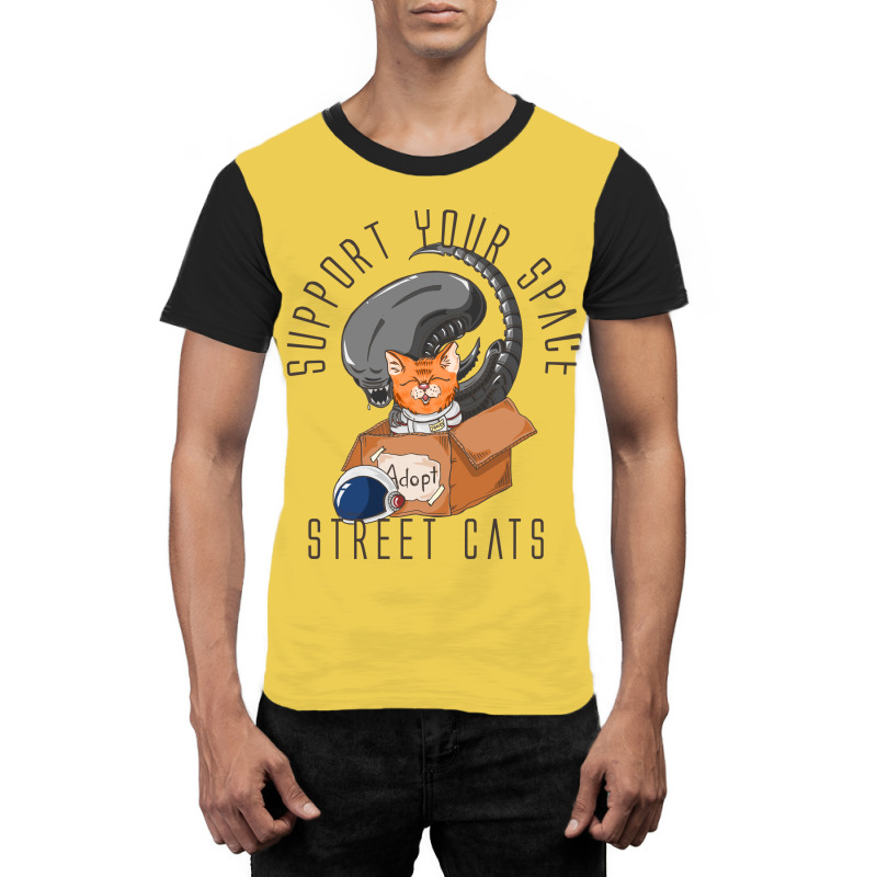 Support Your Space Street Cats Graphic T-shirt | Artistshot