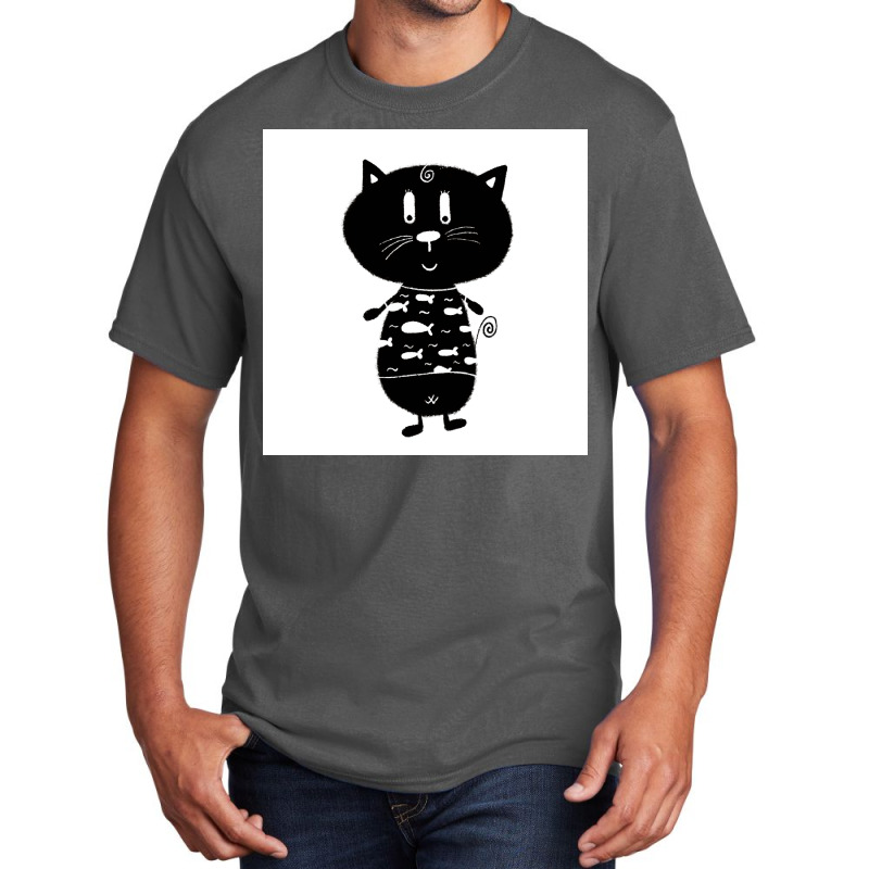 Black And White Cat Nr11 Poster 70s Basic T-shirt | Artistshot