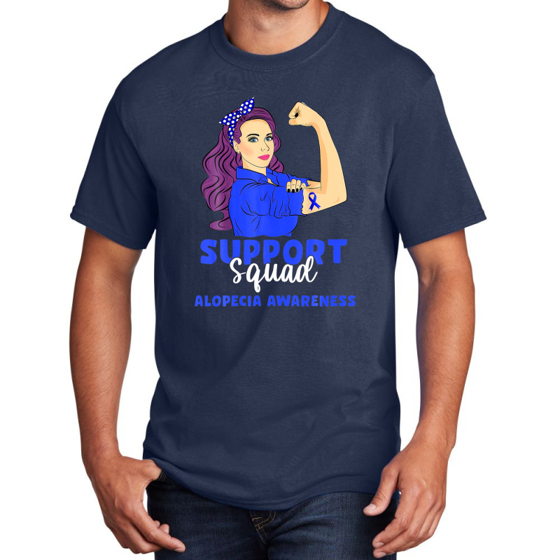 Support Squad Blue Warrior Alopecia Awareness Women Basic T-shirt | Artistshot