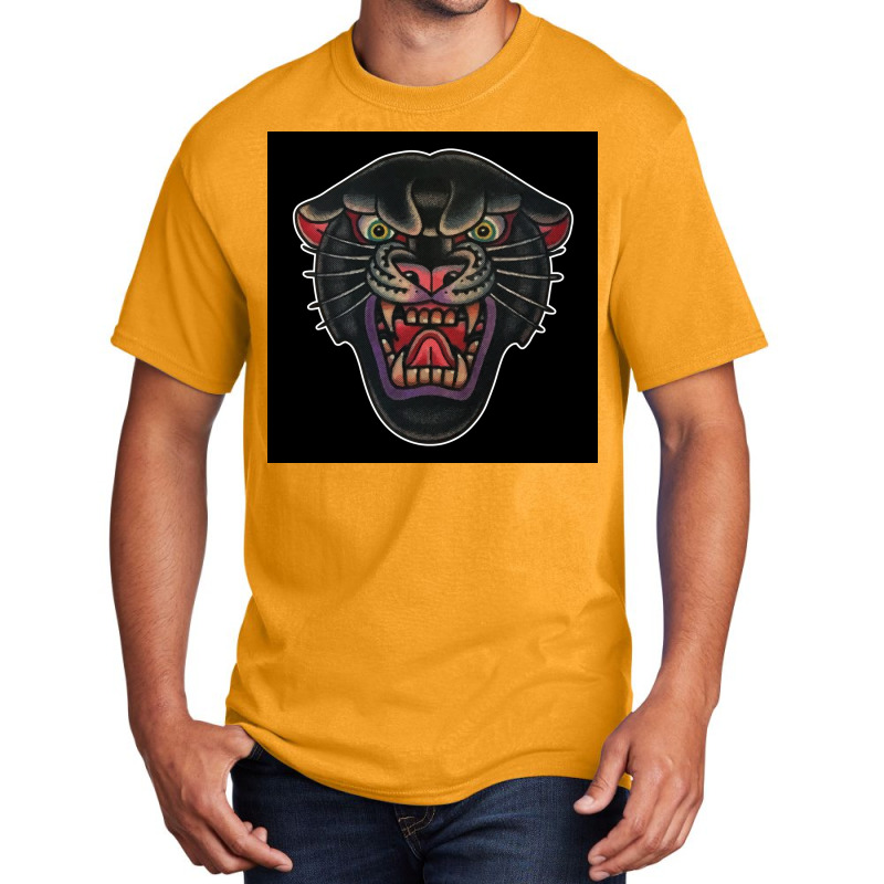 Black Panther Poster Hippie Basic T-shirt by globossterkyc | Artistshot