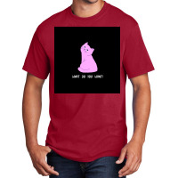 Cat Serious Looking Kitten Pink Deferent Cute Poster Retro (1) Basic T-shirt | Artistshot