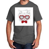 Cat Tie Glasses Poster Hippie Basic T-shirt | Artistshot