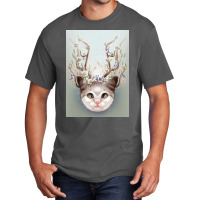 Kitten Horns Up Poster Aesthetic Basic T-shirt | Artistshot