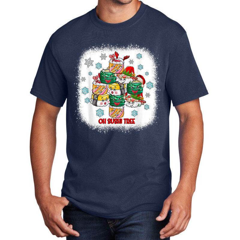 Oh Sushi Tree Funny Japanese Food Merry Christmas Xmas T Shirt Basic T-shirt by kylrahal8pot | Artistshot