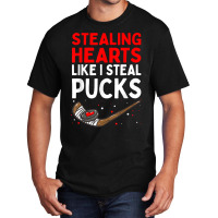 Stealing Heart Like I Steal Pucks Valentines Day Hockey Cute T Shirt Basic T-shirt | Artistshot