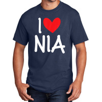 I Love Nia Name Personalized Girl Woman Bff Friend Heart Basic T-shirt | Artistshot