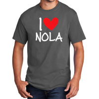 I Love Nola Name Personalized Girl Woman Bff Friend Heart Basic T-shirt | Artistshot