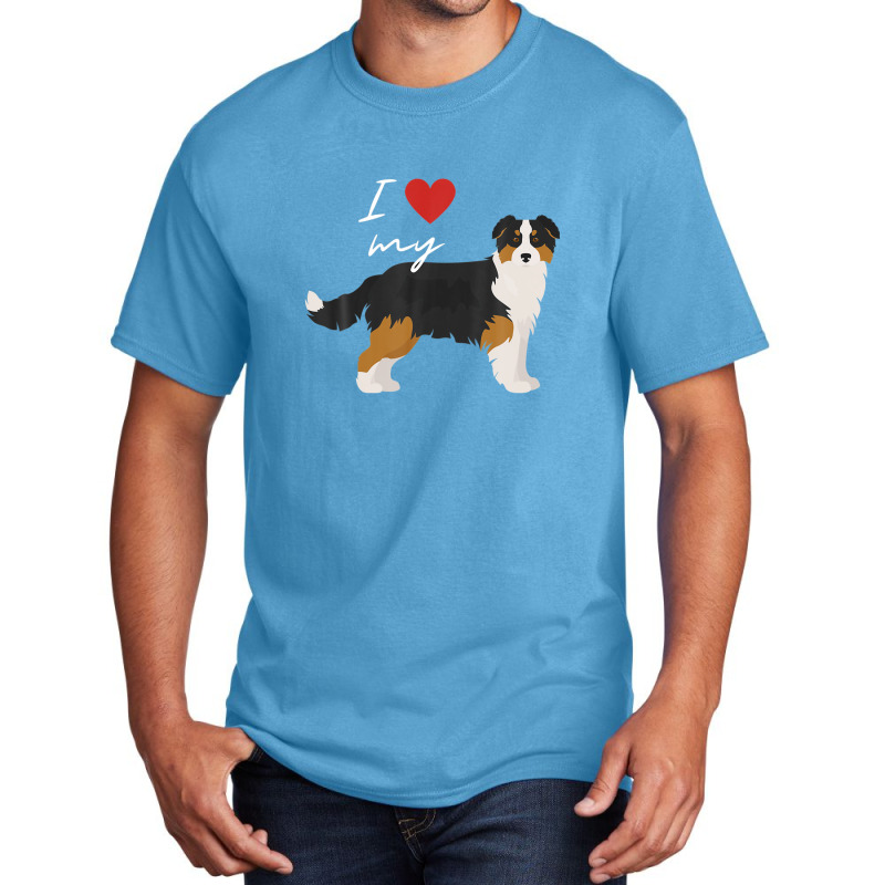 I Love My Black & Tan Australian Shepherd Dog Lover Basic T-shirt by winatadeepood | Artistshot