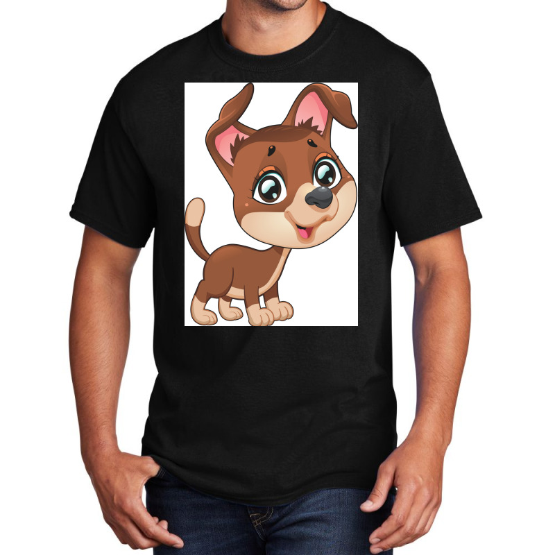 Custom Dog Shirt And Accessories Poster Girl Basic T-shirt by bebbahctinb | Artistshot