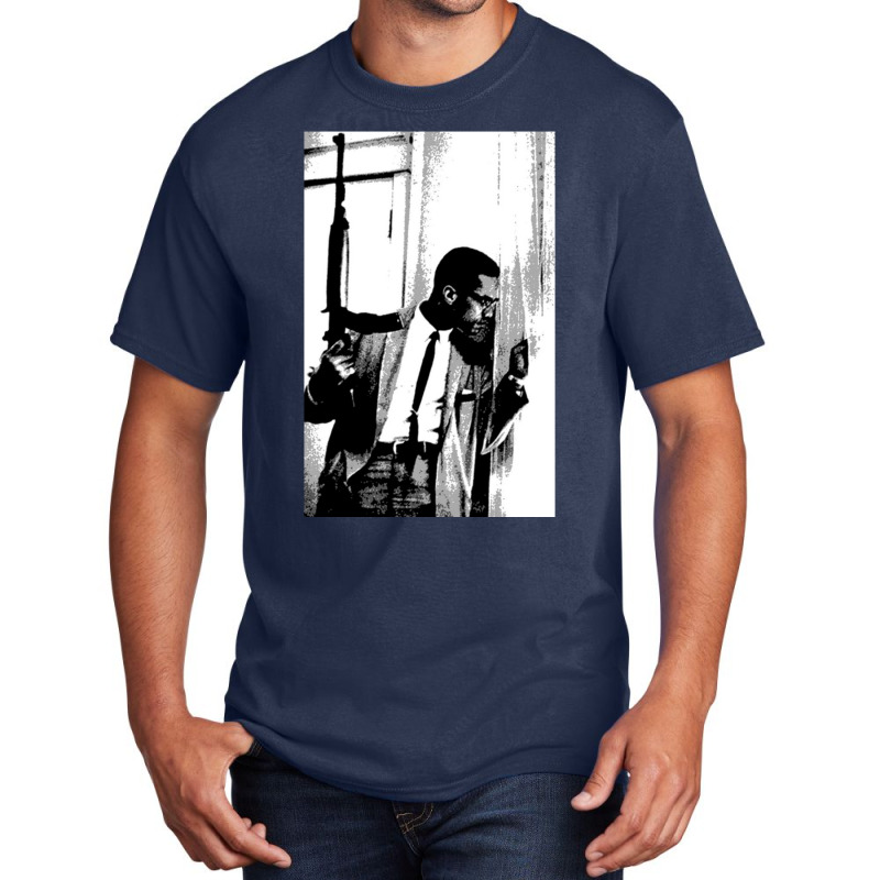 The Malcolm X Black Heritage Artwork Basic T-shirt by SamAlexanderMcnutt | Artistshot