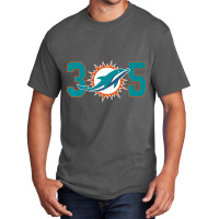 305 Modern Miami Football, Cool Dolphin, Tailgate Party Fan Premium Basic T-shirt | Artistshot