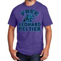 Free Leonard Peltier Blue Used Look Basic T-shirt | Artistshot