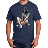 Skate Girl Naked Basic T-shirt | Artistshot