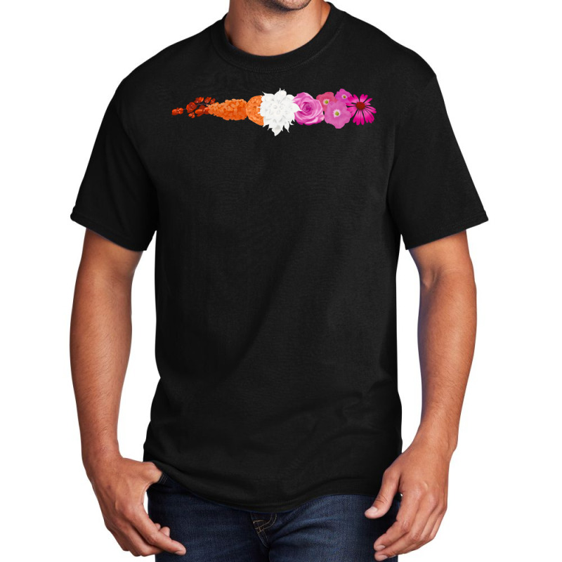 Subtle Lesbian Pride Flowers Basic T-shirt by jorsievinettc | Artistshot