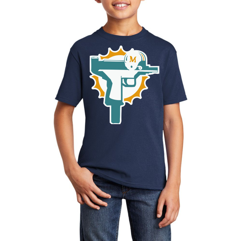 Miami Gun Dolphin Basic Youth T-shirt | Artistshot