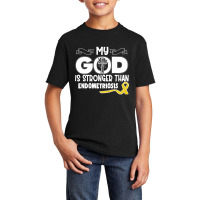 Limited Edition Endometriosis Awareness My God Is Stronger Than - In T Basic Youth T-shirt | Artistshot