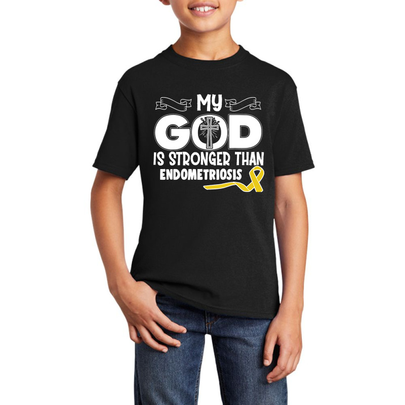 Limited Edition Endometriosis Awareness My God Is Stronger Than - In T Basic Youth T-shirt | Artistshot