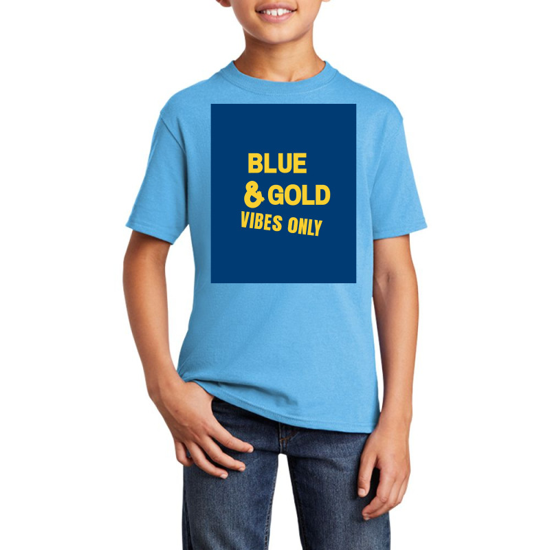 Blue And Gold Game Day Group  For High School Football Graphic Basic Youth T-shirt | Artistshot