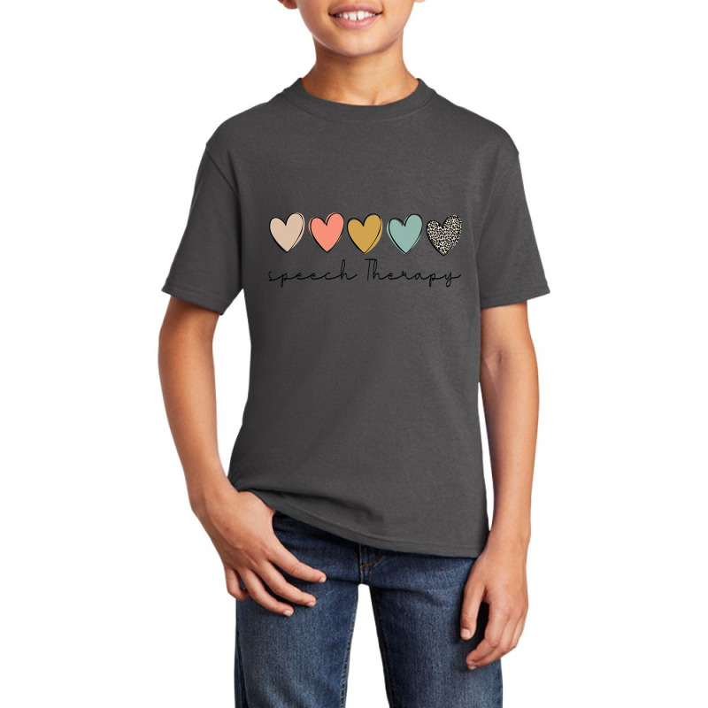 Speech Therapy Leopard Hearts Speech Language Pathology Slp Basic Youth T-shirt by JamesArtists | Artistshot