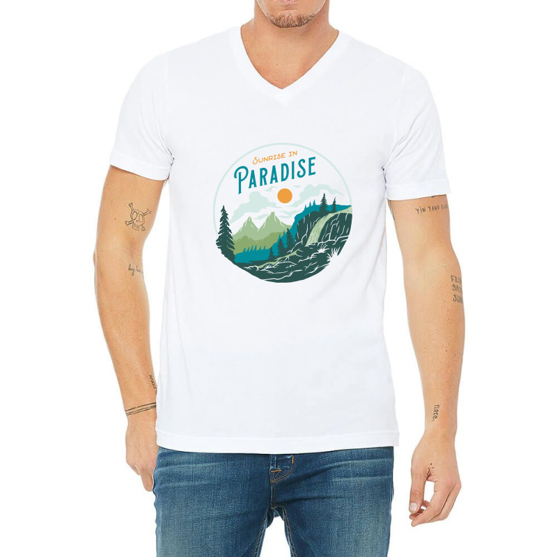 Sunrise In Paradise V-Neck Tee by Mangustudio | Artistshot