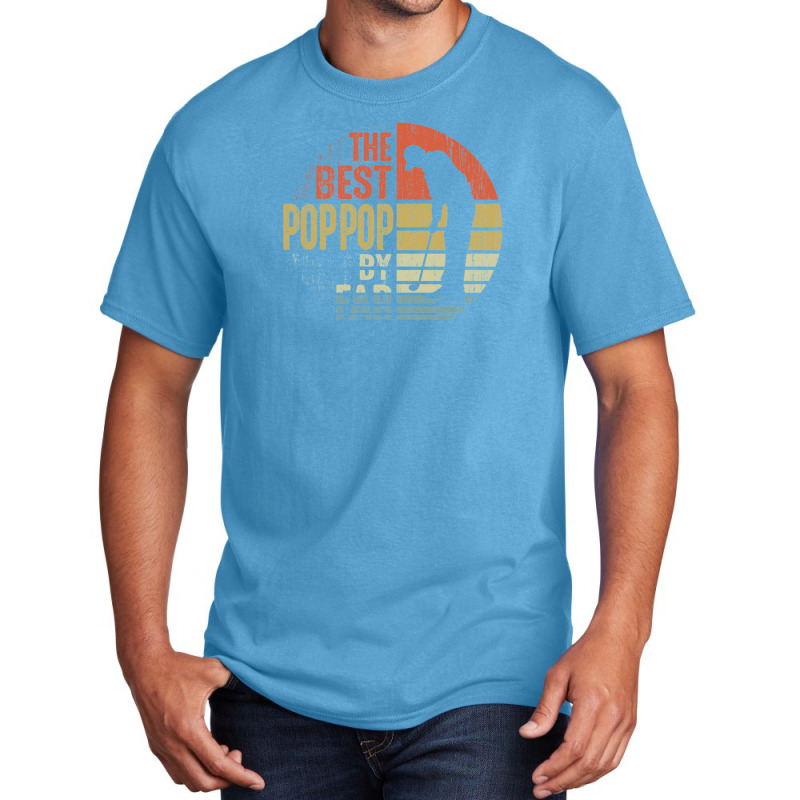 The Best Pop Pop By Far  Gift For Pop Pop Grandpa Golfer Basic T-shirt | Artistshot