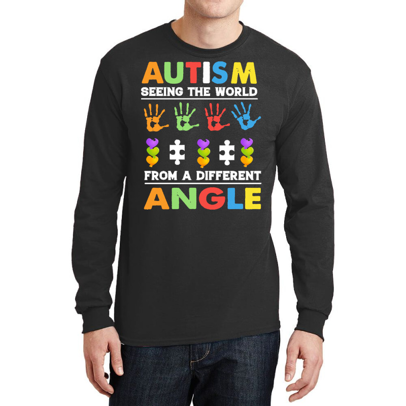 Autism Awareness Month T  Shirt Funny Autism Awareness Seeing The Worl Long Sleeve Shirts by joanie38206 | Artistshot