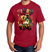 Glory To The Newborn King Black Jesus Basic T-shirt | Artistshot