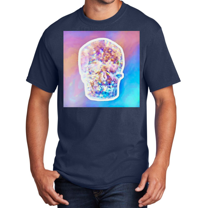 Holograph Skull Poster Boy Basic T-shirt by persiefennink | Artistshot