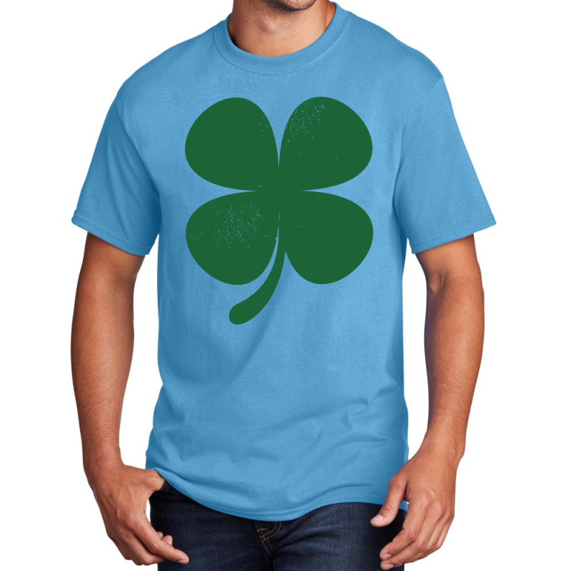 Distressed Green Four Leaf Clover Saint Patrick S Day Lover Basic T-shirt | Artistshot