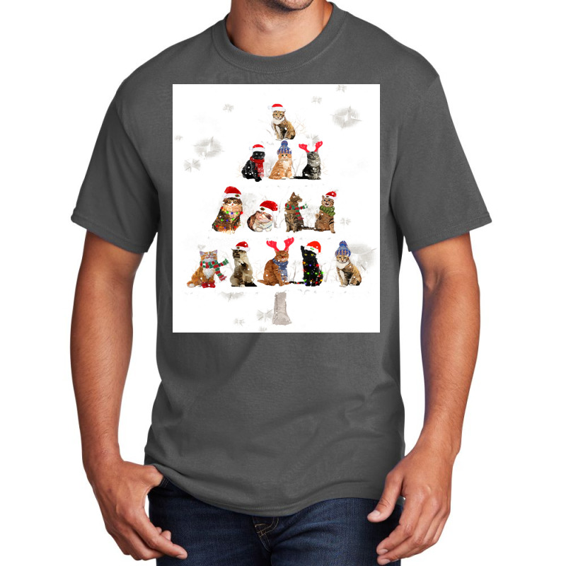 Cat Christmas Lovely Cats Christmas Tree Costume Basic T-shirt | Artistshot