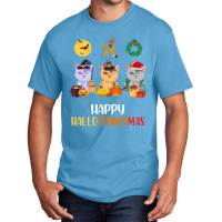 Kitten Cat Halloween Christmas Cats Happy Hallothanksmas Cat Swea Basic T-shirt | Artistshot