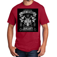 True Vikings Were Born In January Viking Helmet Birthday Vegvisir Viki Basic T-shirt | Artistshot