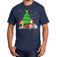 Reindeer Santa Cat Christmas Lights Funny Cat Lover For Basic T-shirt | Artistshot