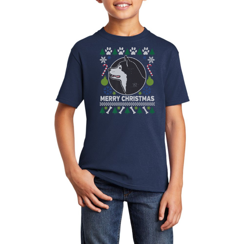 Alaskan Malamute Ugly Christmas Basic Youth T-shirt | Artistshot