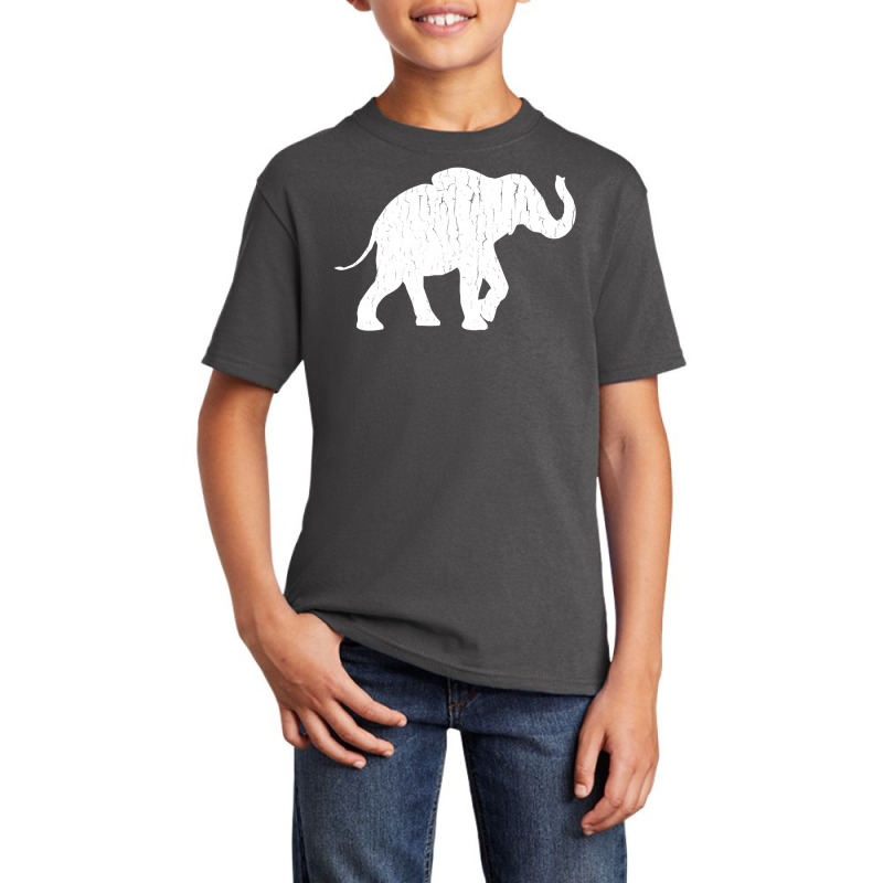 Distressed Elephant Silhouette Basic Youth T-shirt by JamesArtists | Artistshot