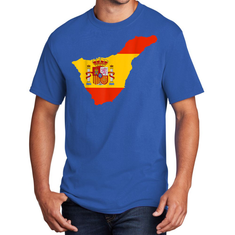 Spain Flag In Tenerife Outline   Tenerife T Shirt Basic T-shirt by veroniquetour3tz | Artistshot