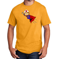 Funny Nurse Superhero With Red Cape Basic T-shirt | Artistshot