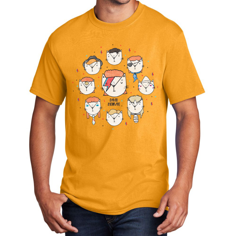 The 9 Lives Of David Meowie Basic T-shirt by CAMMIGRAHAM | Artistshot