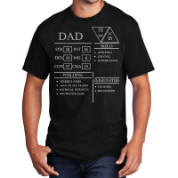 Dad Stats Character Sheet White Basic T-shirt | Artistshot