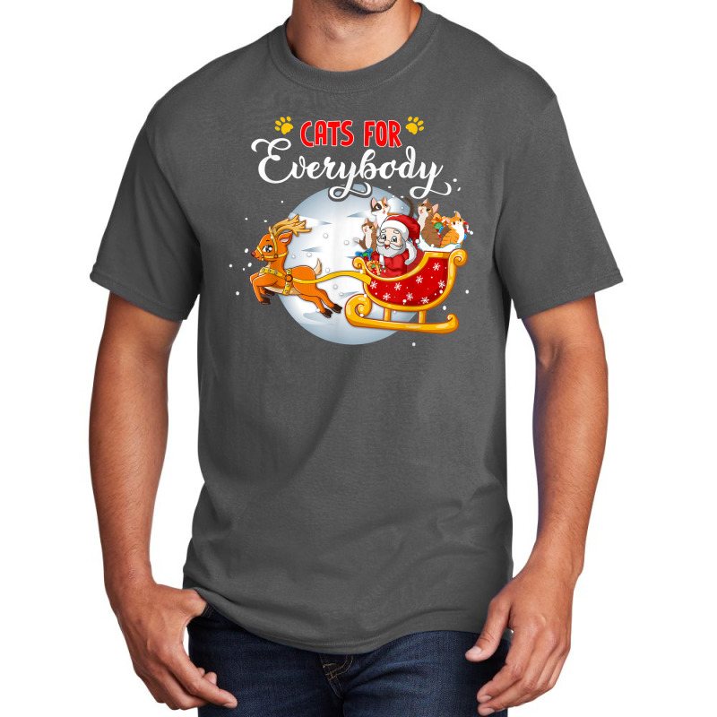 Cats For Everybody Funny Christmas For Cat Santa Lover Basic T-shirt | Artistshot