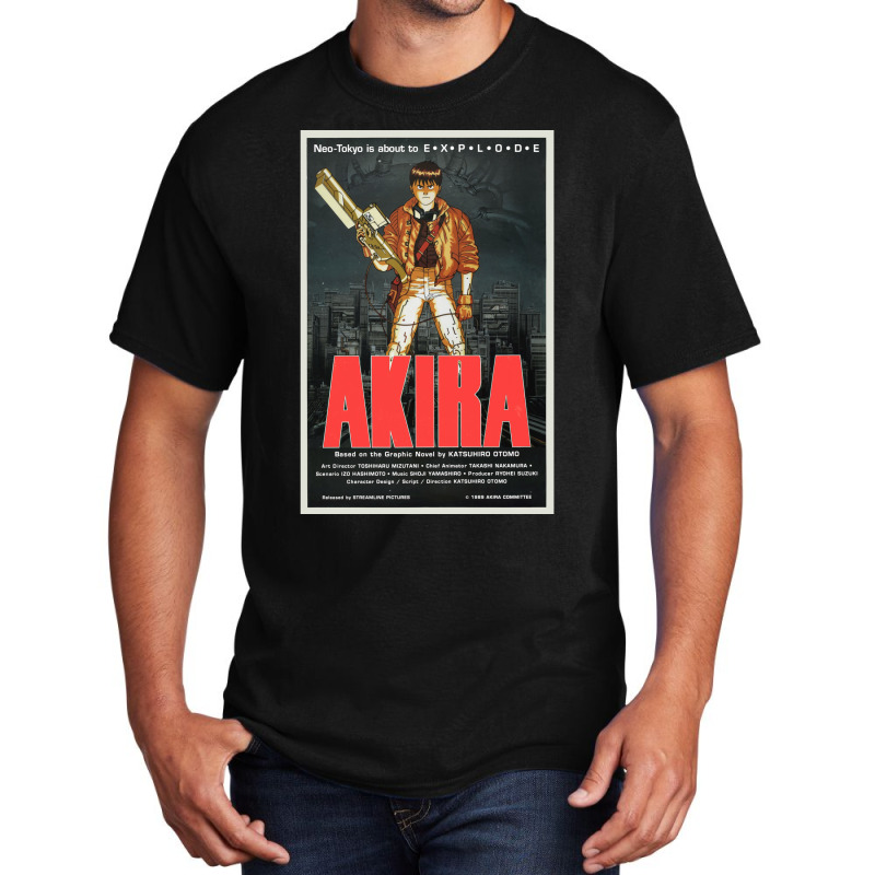 Akira  Classic Japanese Film Poster  Classic  Green Basic T-shirt by etlglein1 | Artistshot