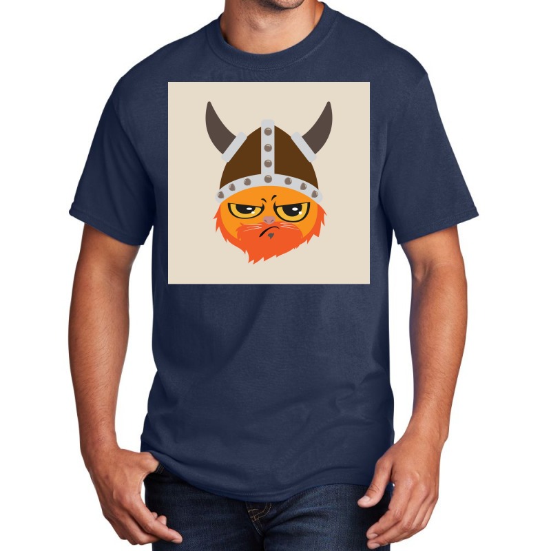 Viking Cat Cat Viking Helmet Emotion Gift  Boy Gift Basic T-shirt | Artistshot