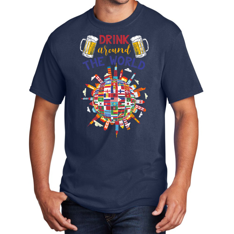 Funny Drink Around World Basic T-shirt | Artistshot