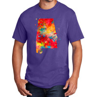 Alabama State Watercolor Map Painting - Red Basic T-shirt | Artistshot