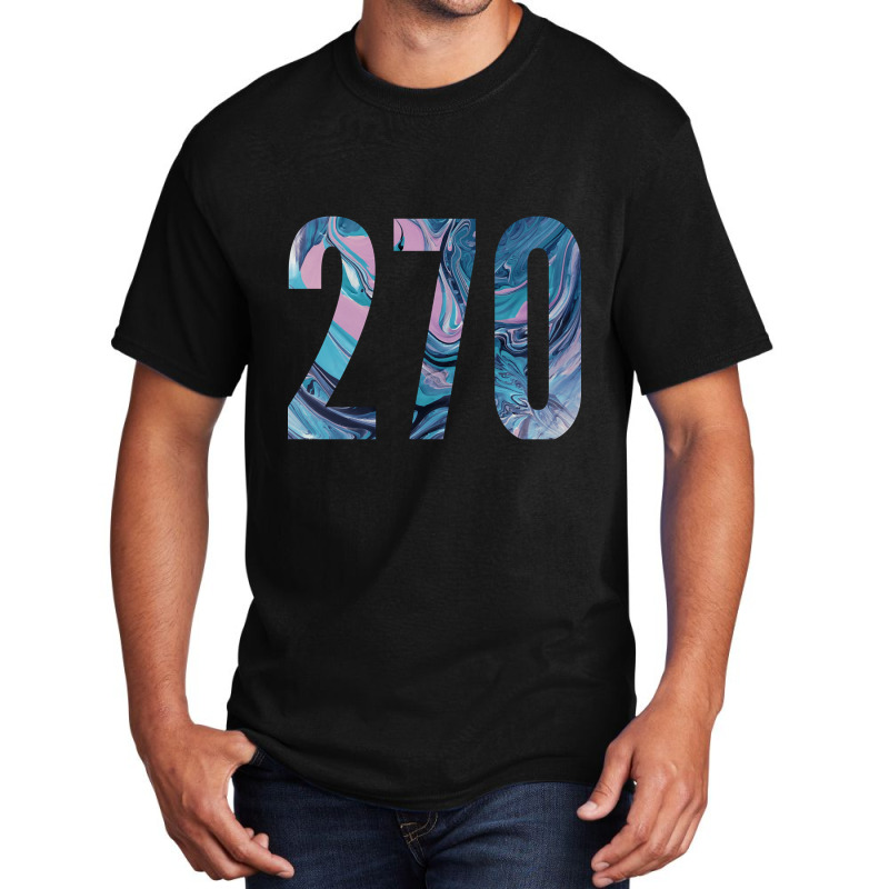 270 Area Code Zip Code Location Teal Blue Purple Basic T-shirt by sausagefencing57 | Artistshot