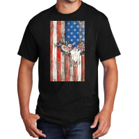 American Flag Aztec Bull Skull Cowgirl Rodeo Boho Girl Basic T-shirt | Artistshot