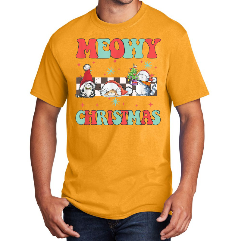 Merry Christmas Cute Cats Funny Ugly Christmas Cat Lover Basic T-shirt | Artistshot