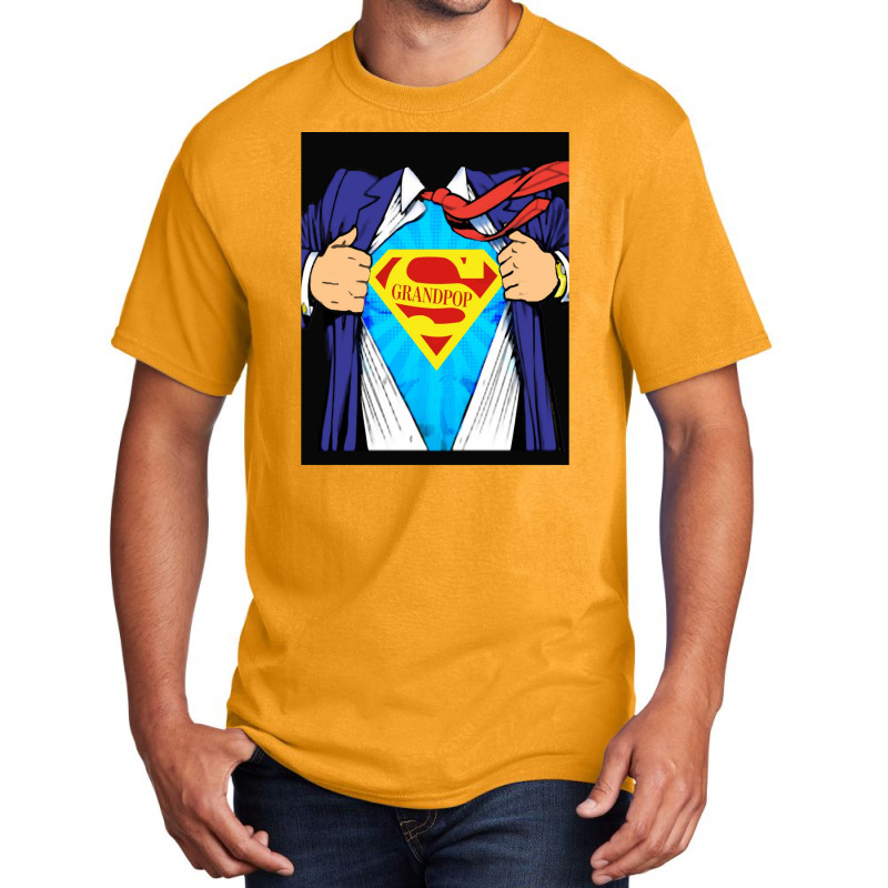 Grandpop Superhero Grandpa Ripped Basic T-shirt | Artistshot